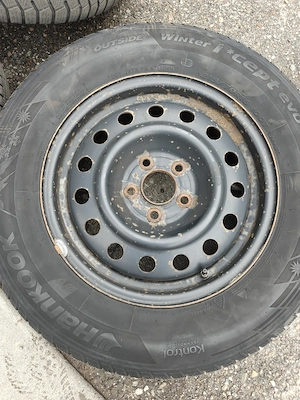 Vand 4 jante de otel 16", cu senzori de presiune si anvelope HANKOOK WINTER ICEPT EVO2, 215 70 R16 - imagine 4