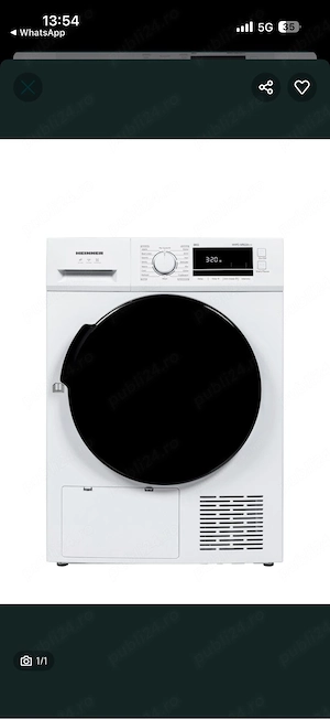 uscător de rufe cu pompă de căldură Heinner HHPD-M9G3A++