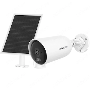 Camera exterior 4G LTE cu panou solar Hikvision DS-2CFS04 4G, 4 MP, 2.8 mm, IR lumina alba 30 m, mic