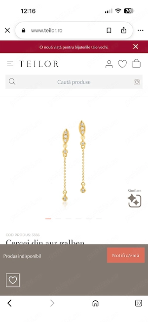 Cercei Aur 14k Teilor