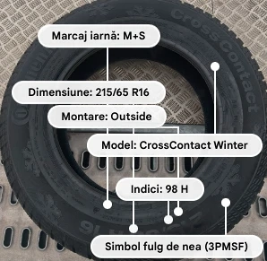 215 65 R16 Continental CrossContact Winter - imagine 4