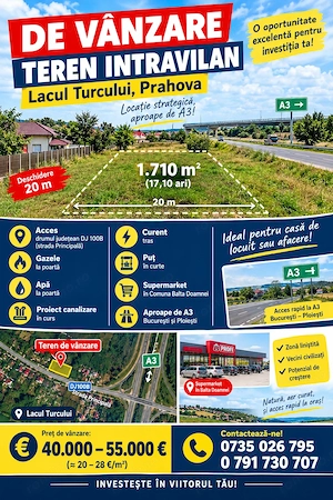 De Vânzare  Teren GENEROS 