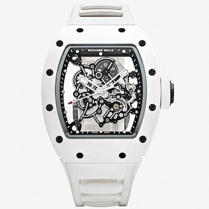 Richard Mille White  Bubba Watson    RM 055   49.9 x 42.7 mm   Ceramică