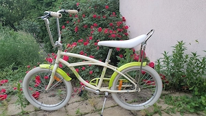 Bicicletă PEGAS pentru copii - cauciucuri albe - șa banană