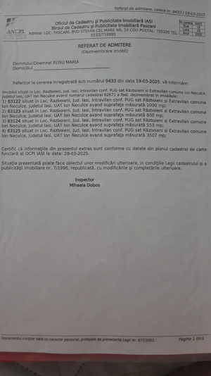 Terenuri pentru casă sau investiție, cu acces la drum   Războieni, Iași - imagine 2