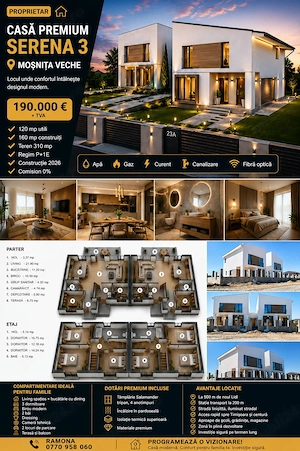 PROPRIETAR | Imobil Premium în  Moșnița - 190.000   + TVA