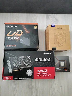 Kit upgrade PC gaming: RX 7700xt; RYZEN 5 7600; Sursă 750W Gold; COOLER NZXT