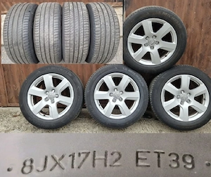 Jante Aliaj Originale Audi Et.39 5x112 66.6 / Anvelope 225.55.17 Cauci