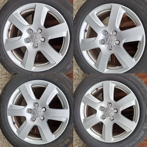 Jante Aliaj Originale Audi Et.39 5x112 66.6 / Anvelope 225.55.17 Cauci - imagine 2
