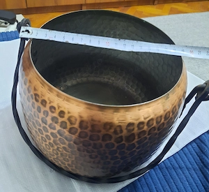 Ceaun mic oala din cupru 18 cm. inaltime