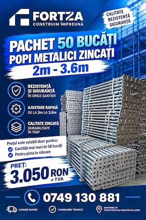 Vindem  pachet popi zincati 2 - 3,6 m