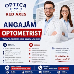 Angajăm optometrist-optică mobilă 