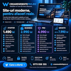 Creare Website-uri Profesionale pentru Afacerea Ta | Prețuri Accesibile