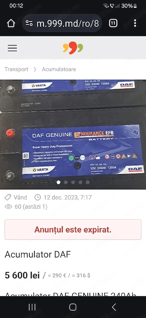 Baterie Varta Profesionala 240Ah  - imagine 4
