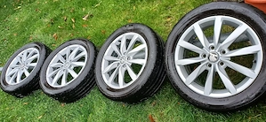 Jante aliaj R17 5x112 Originale Vw.Audi.Skoda.Seat. Anvelope vara f.bune. - imagine 3