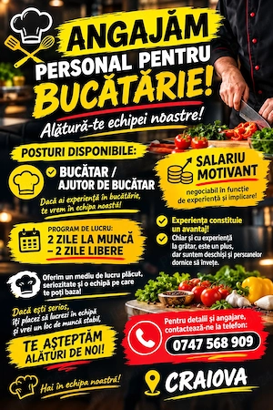 Angajez personal bucătărie!