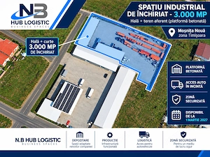 De închiriat direct de la proprietar   spațiu industrial 3.000 mp   Moșnița Nouă   Timișoara