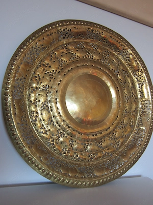 cadou rar Old Tray India 19th century handmade Plate Farfurie mare