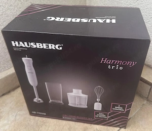 Blender 3 in 1 HAUSBERG HB-7701AB, 500W, 2 viteze, Material ABS, lame din inox, Capacitate pahar 700