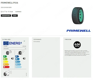 4 Anvelope 2025 (vara) Originale Primewell PS16 225/55/R18 102V XL (B-B-70dB) - imagine 4
