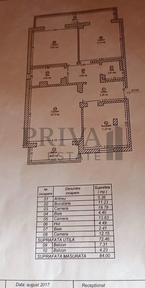 Apartment 3 camere decomandat, 73 mp, etaj 4, Bucovina - imagine 9