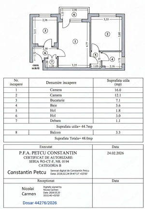 2 camere | Tomis Nord – Parcul Tăbăcăriei | Etaj 2 | Centrală proprie - imagine 14