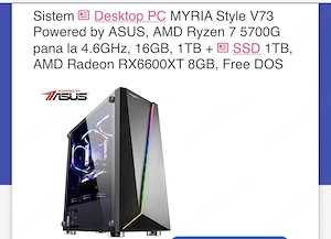 Vand desktop gaming + monitor dell 27 inch 