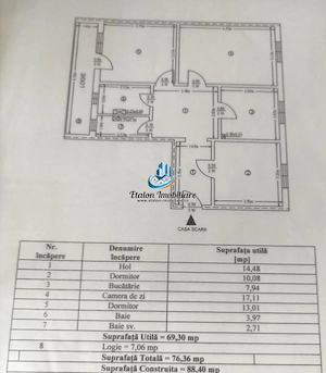 Apartament 3 camere decomandat, Maratei Alimentara 28 - imagine 7