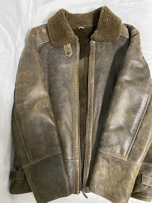 Geacă de piele tip Cojoc   Pilot (Vintage), maro rustic   Stare excelentă