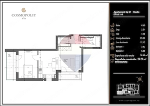 Apartament boutique, etaj 7, Cosmopolit - View panoramic Brasov - imagine 16