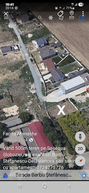 Vand teren 500m2, intravilan, cu gard si toate utilitatile la poarta. Terenul se afla pe Sloboziei - imagine 4