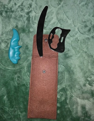 Set instrumente masaj IASTM   Gua Sha oțel inoxidabil + husă + piesa trigger
