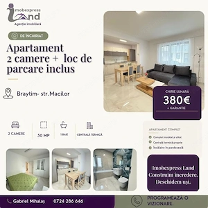 Apartament 2 camere, parcare inclusă – Giroc, Braytim | str. Macilor 
