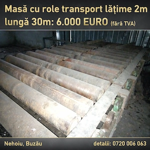 Masă automată cu role pentru transport   lățime 2 m, lungime 30 m