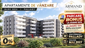 2 Camere | Preț Special la Avans 50% | Parcare Inclusă | Bloc Intim | Pallady