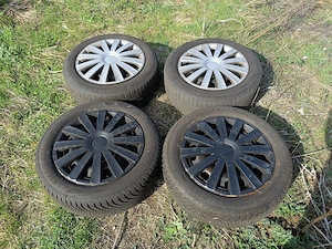 Set 4 jante tabla volkswagen 16 inch cu anvelope iarna
