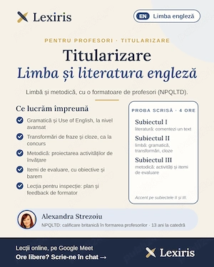 Pregătire Titularizare, Definitivat, gradul II: română și engleză, online