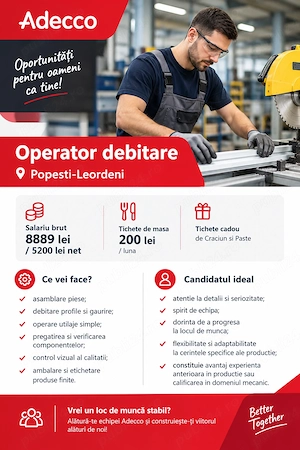 Angajam Operator Debitare