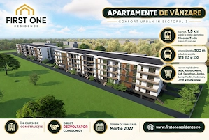 2 Camere Luminos | Balcon Generos | Comision 0% | Credit Ipotecar 15%