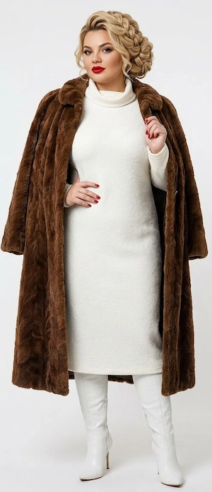 Blană naturală 2XL, lungă ,din nurcă