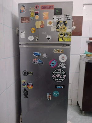 Frigider cu doua usi, 250 litri, inaltime 160 cm.