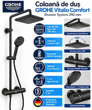 Grohe Vitalio Comfort Shower System 250MM (pălăria pătrată)