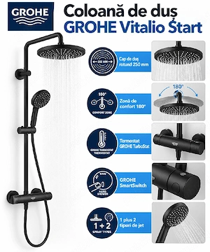 Grohe vitalio start shower system 250 MM (Negru)