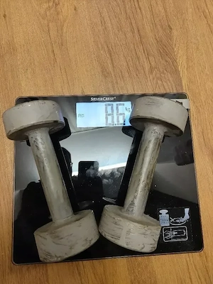 Pereche Ganterele Metalice Fitness   Greutate Totală 8.6 kg