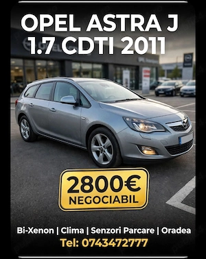 Opel Astra J 1,7 cm fabr.2011 C.P.125.  2800 euro