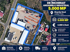 De închiriat direct de la proprietar   ansamblu industrial 5.000 mp   Moșnița Nouă, Timișoara