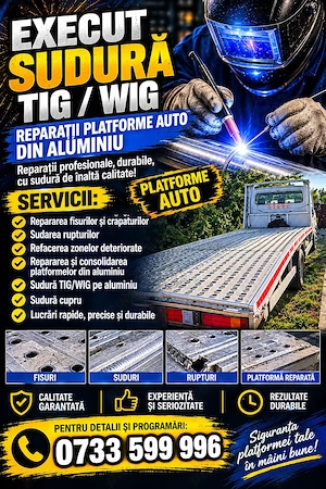 Execut reparatii platforme auto din aluminiu
