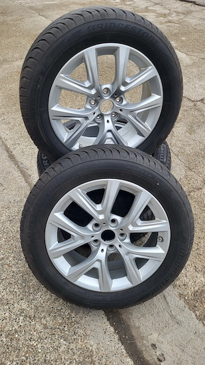 Set 4 jante originale BMW Style 574 R17 + anvelope iarnă Bridgestone Blizzak LM001 205/60 R17