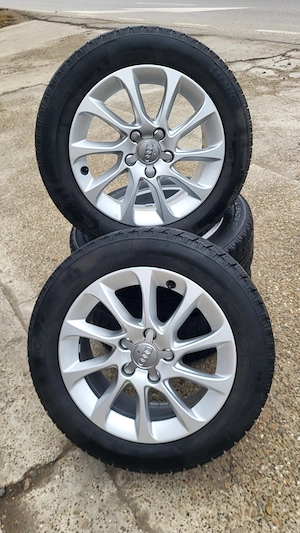 Set 4 jante originale Audi R16 + anvelope iarnă iLink 205/55 R16 91H