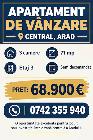 Apartament 3 camere, Central - imagine 2